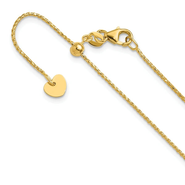 Leslie's 14K Diamond-Cut Open Franco Adjustable Chain