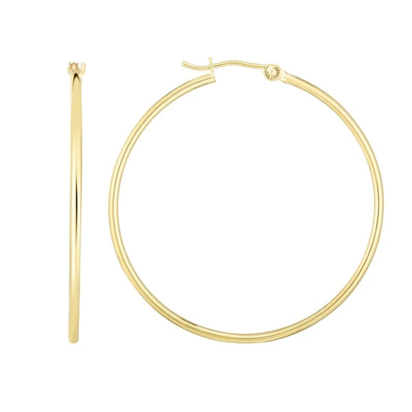 10K Gold 1.5x40mm Hoop Earring