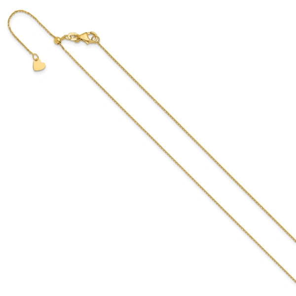 Leslie's Gold Diamond-cut Round Cable Adjustable Chain