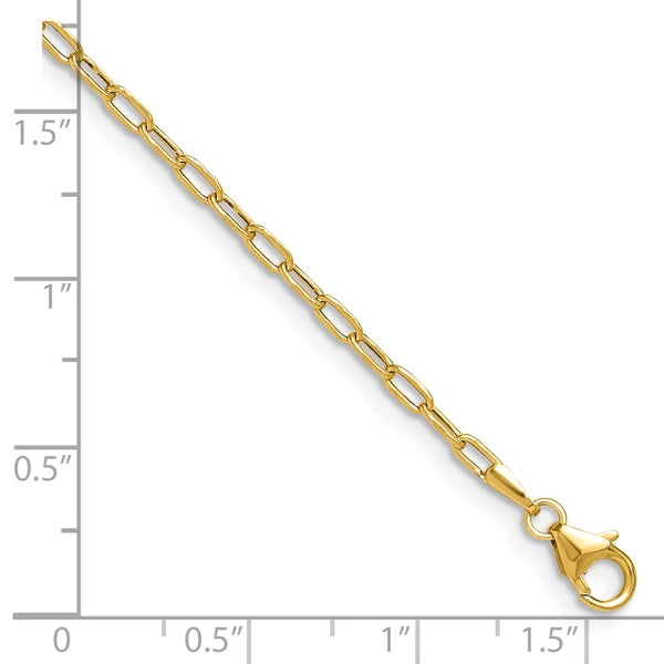 Leslie's 14k Semi-Solid Diamond-Cut Paperclip Chain