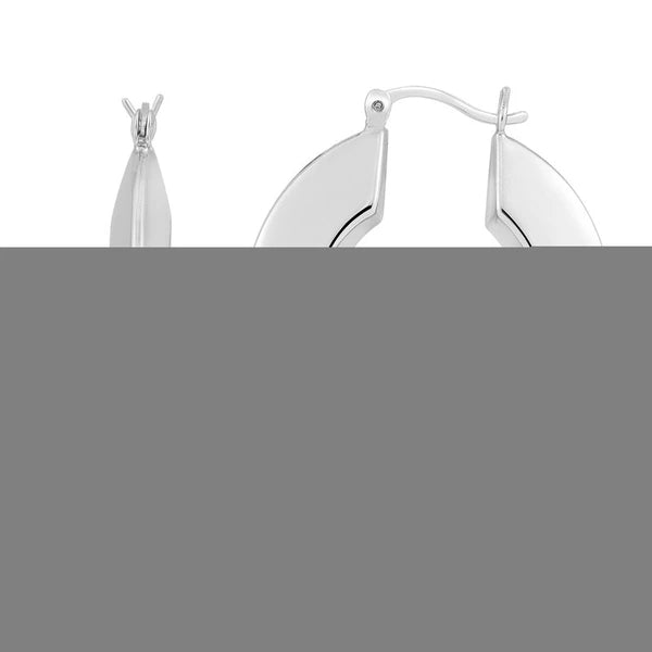 Silver Large Puffed Round Hoops