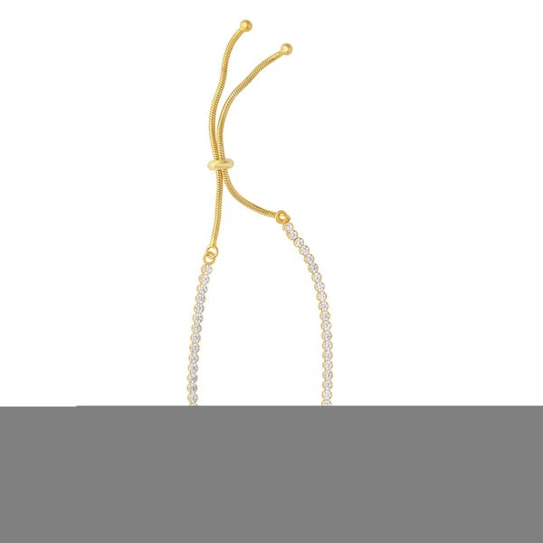 Sterling Silver Yellow CZ Tennis Friendship Bracelet