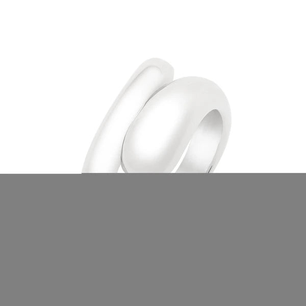 Silver Sculpted Coiled Ring