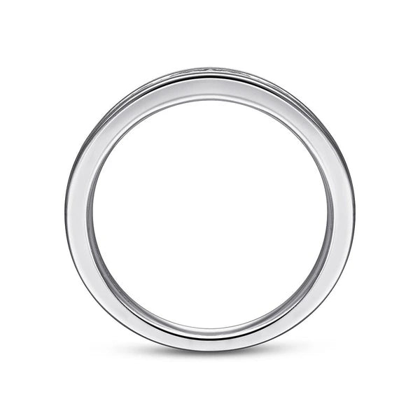 14K White Gold Channel Set Diamond Wedding Band