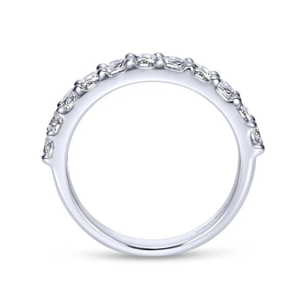 14k White Gold Round 11 Stone Diamond Anniversary Band