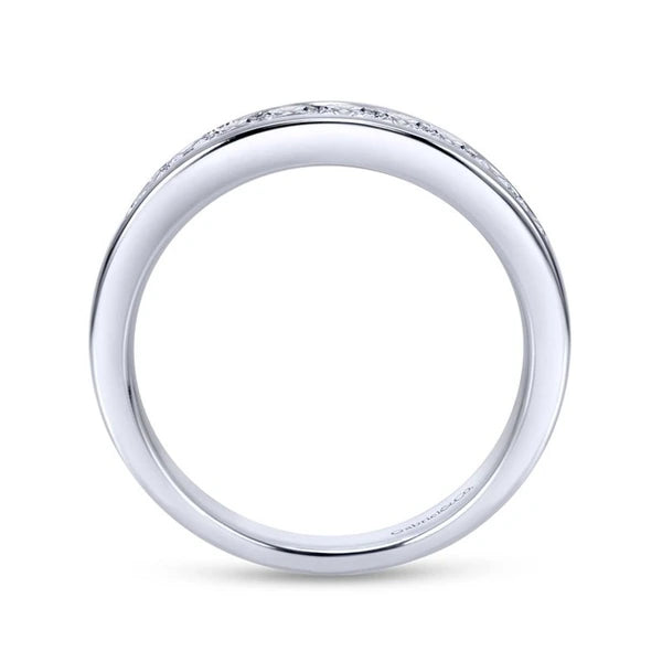 14k White Gold Channel Set Princess Cut 9 Stone Diamond Anniversary Band