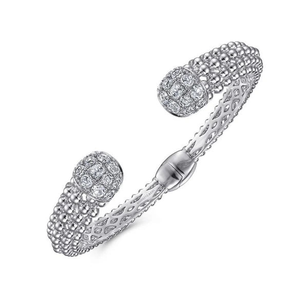925 Sterling Silver White Sapphire Bujukan Bangle