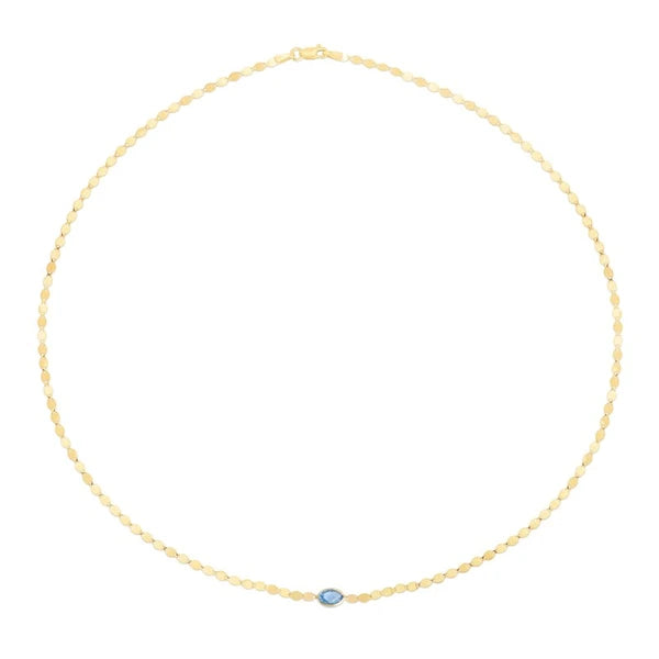 14K Blue Topaz Mirrored Chain Bracelet
