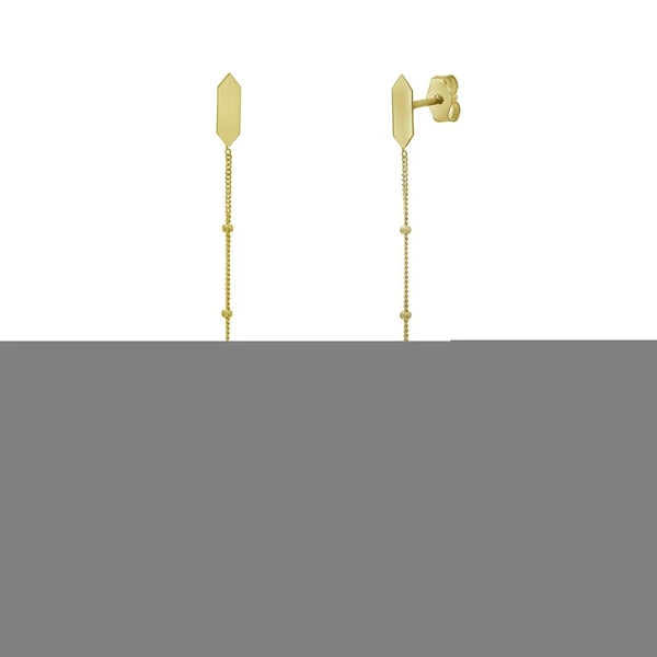 14K Hexagon Onyx Drop Earrings