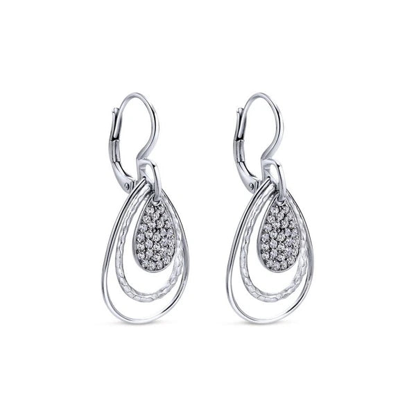 925 Silver White Sapphire Pendant Trio Earrings