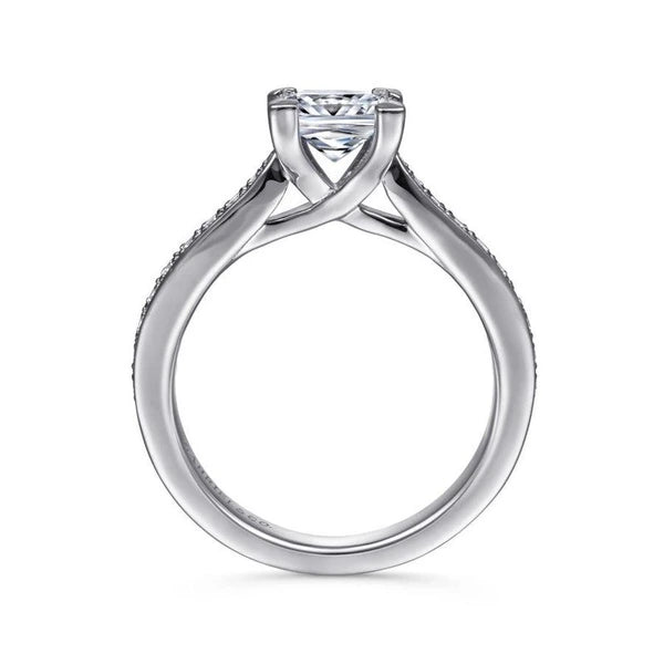 14K White Gold Princess Cut Diamond Engagement Ring