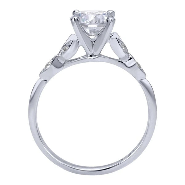 14K White Gold Round Diamond Engagement Ring