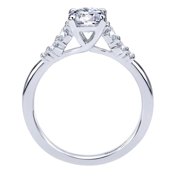 14K White Gold Round Diamond Engagement Ring