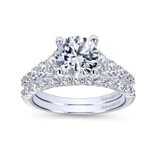 14K White Gold Round Diamond Engagement Ring