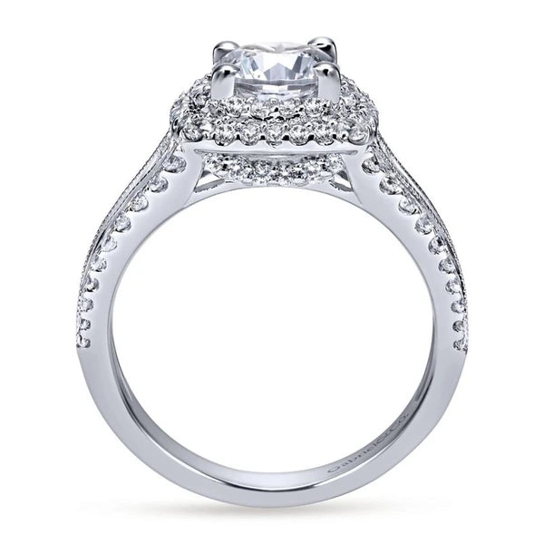 14K White Gold Round Diamond Engagement Ring