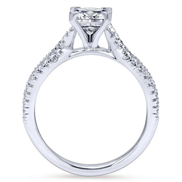 14K White Gold Princess Cut Diamond Engagement Ring