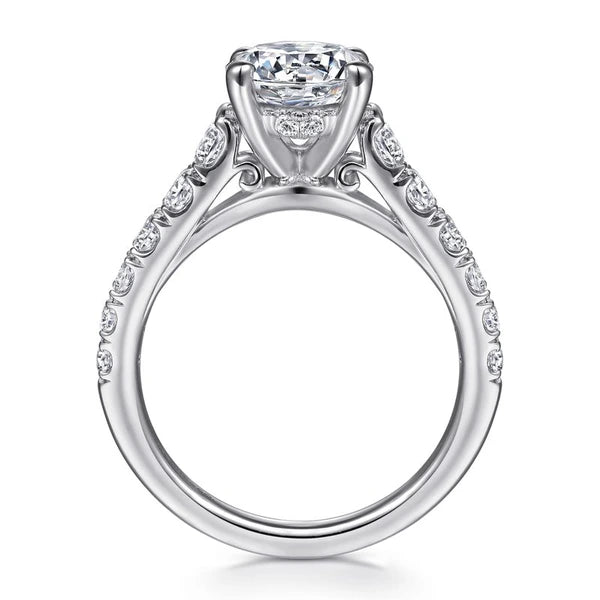 14K White Gold Round Diamond Engagement Ring