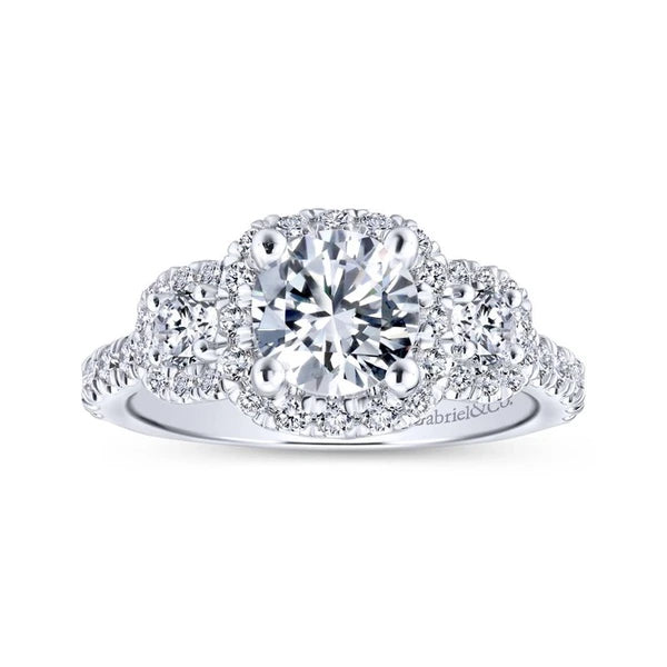 14K White Gold Round Diamond Engagement Ring
