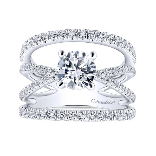 14K White Gold Round Diamond Engagement Ring