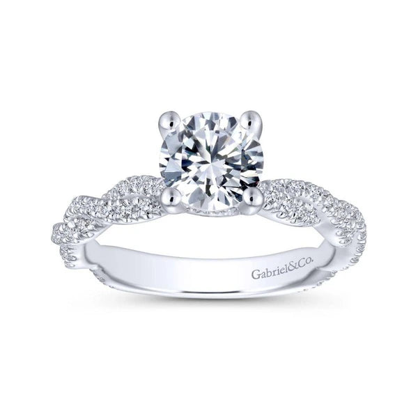 14K White Gold Round Diamond Engagement Ring