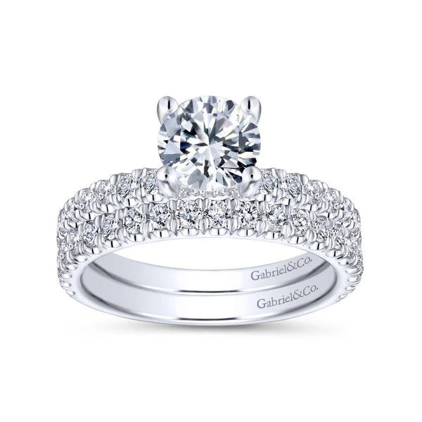 14K White Gold Round Diamond Engagement Ring