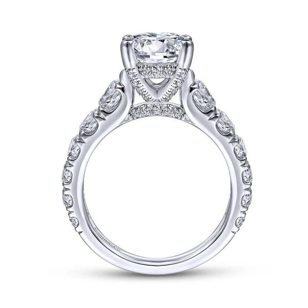14K White Gold Round Diamond Engagement Ring