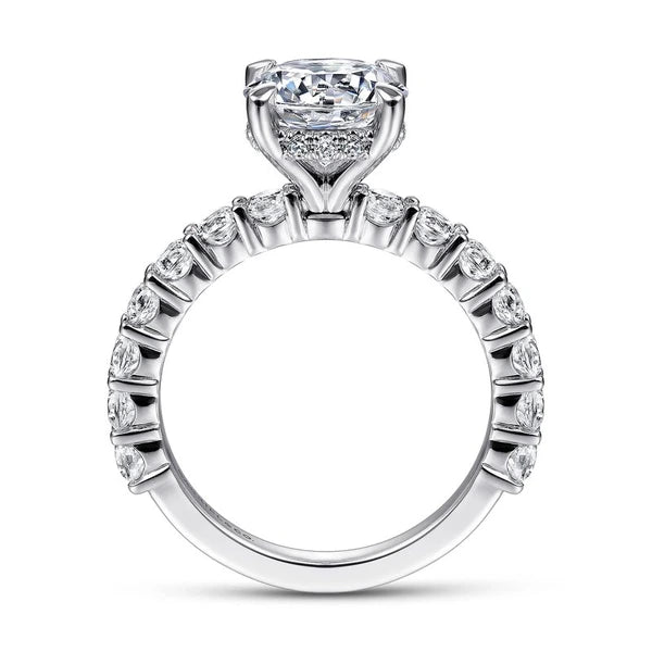 14K White Gold Round Diamond Engagement Ring