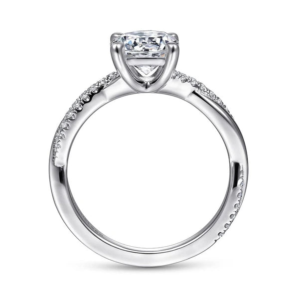 14K White Gold Round Diamond Engagement Ring