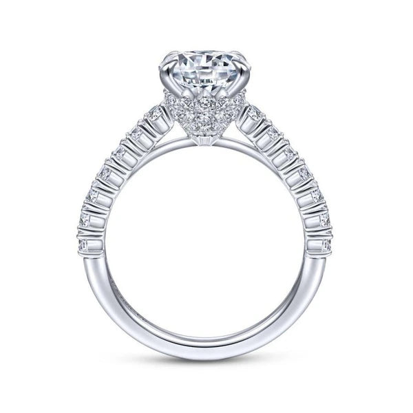 14K White Gold Round Diamond Engagement Ring