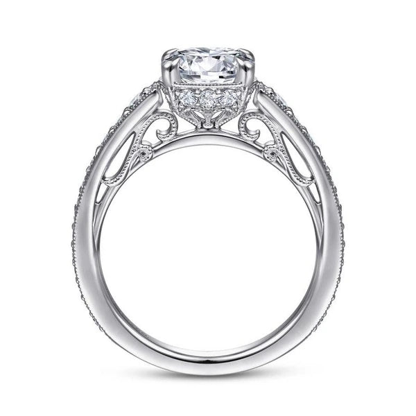 14K White Gold Round Diamond Engagement Ring