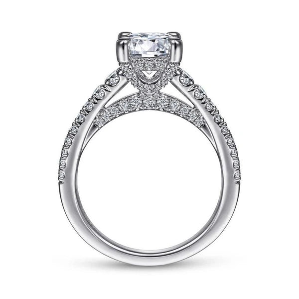 14K White Gold Round Diamond Engagement Ring
