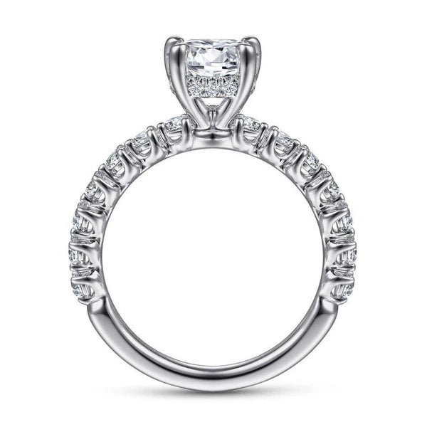 14K White Gold Round Diamond Engagement Ring