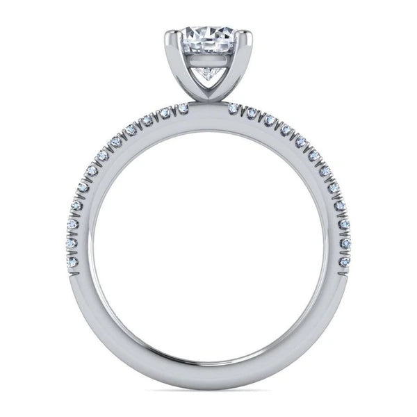 14K White Gold Round Diamond Engagement Ring