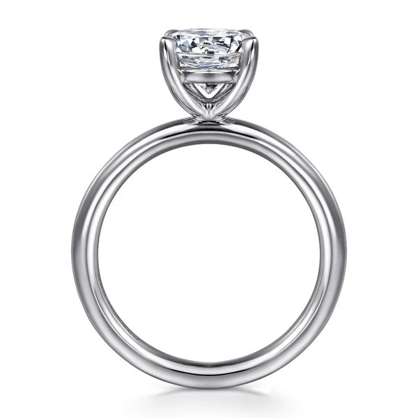 14K White Gold Round Solitaire Engagement Ring