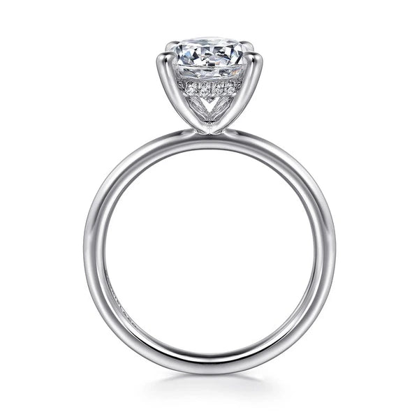 14K White Gold Solitaire Round Diamond Engagement Ring