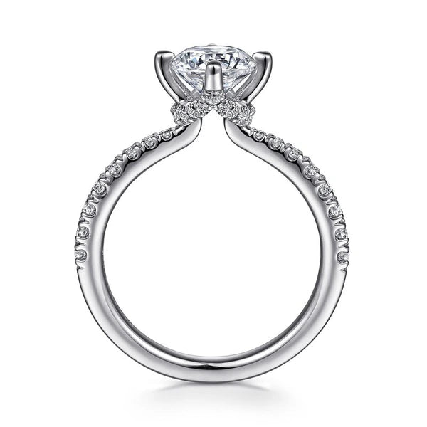 14K White Gold Round Diamond Engagement Ring