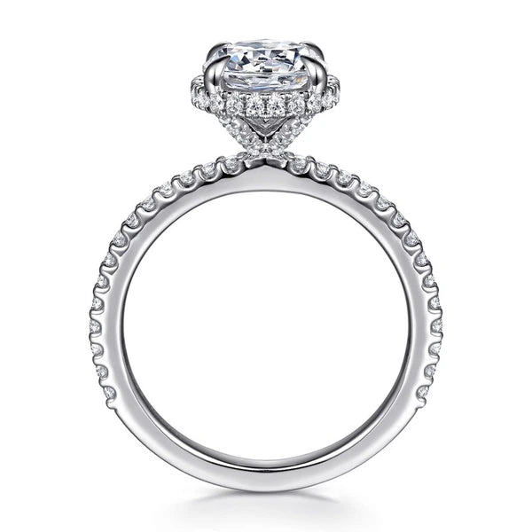 14K White Gold Round Diamond Engagement Ring