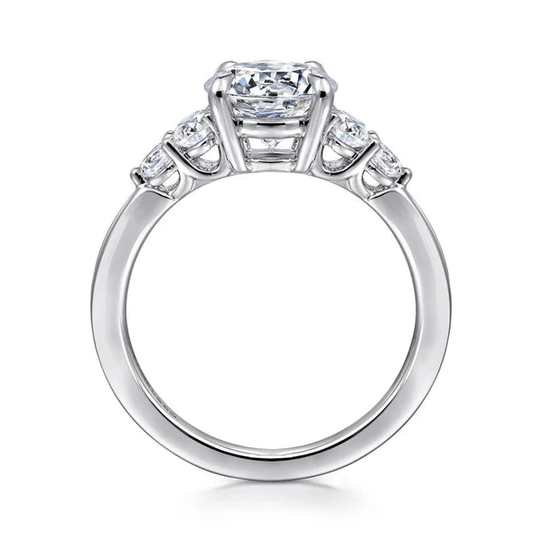 14K White Gold Round Diamond Engagement Ring