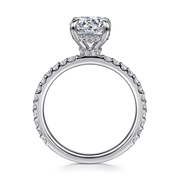 14K White Gold Round Diamond Engagement Ring