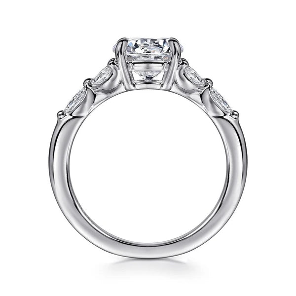 14K White Gold Round Diamond Engagement Ring
