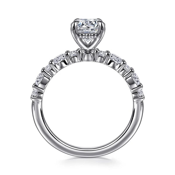 14K White Gold Round Diamond Engagement Ring