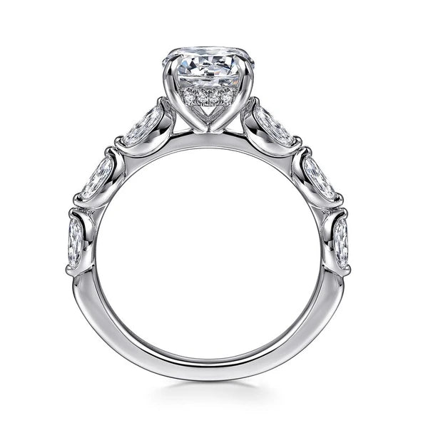 14K White Gold Round Diamond Engagement Ring