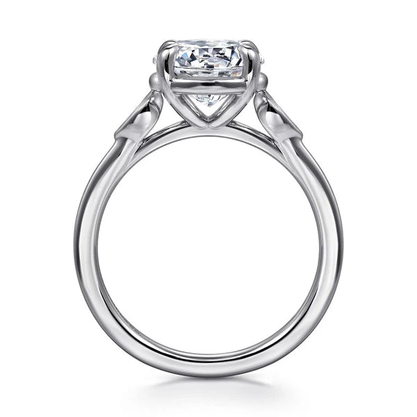 14K White Gold Round Three Stone Diamond Engagement Ring