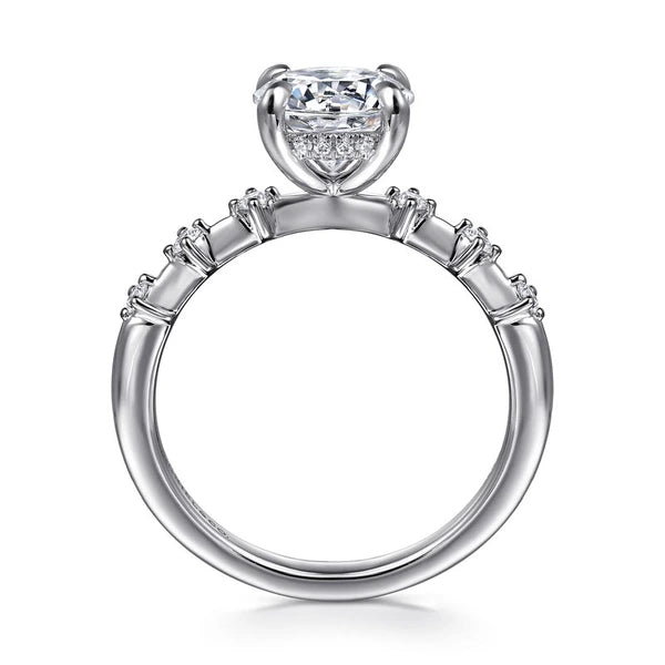 14K White Gold Round Diamond Engagement Ring