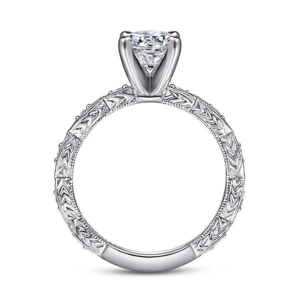 14K White Gold Round Diamond Engagement Ring