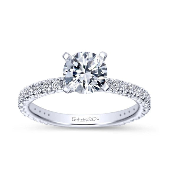 14K White Gold Round Diamond Engagement Ring