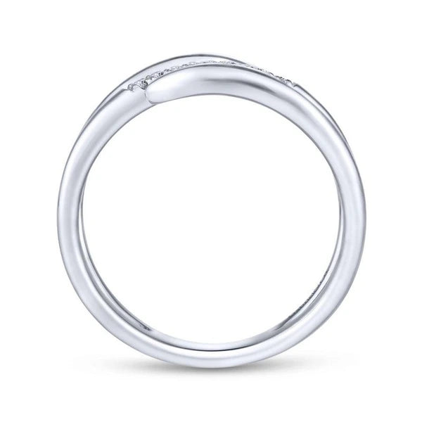 14K White Gold Split Shank e Diamond Wrap Ring