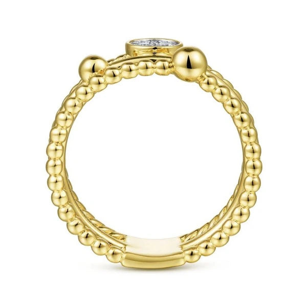 14K Yellow Gold Diamond and Twisted Rope Bujukan Ring