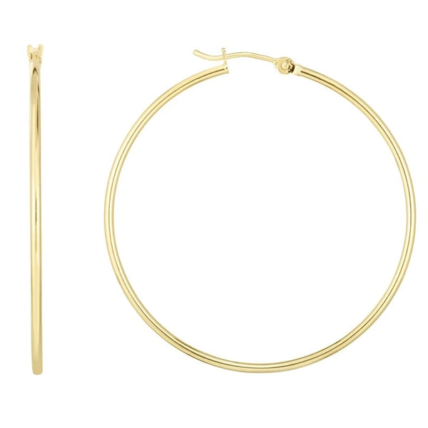 14K Gold 1.5x45mm Hoops