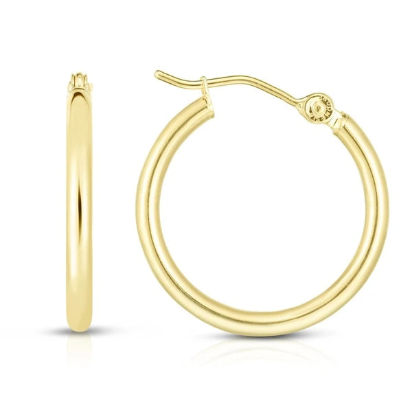 14K Gold 2x20mm Hoops